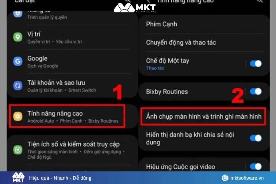 Thao tác cài Trình màn hình