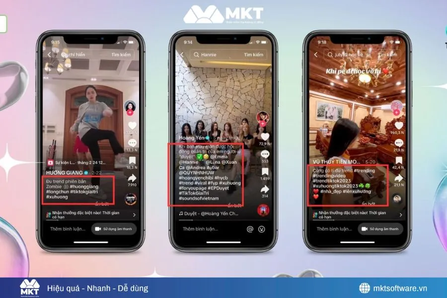 Hashtag TikTok giúp video thu hút người xem và dễ lên xu hướng