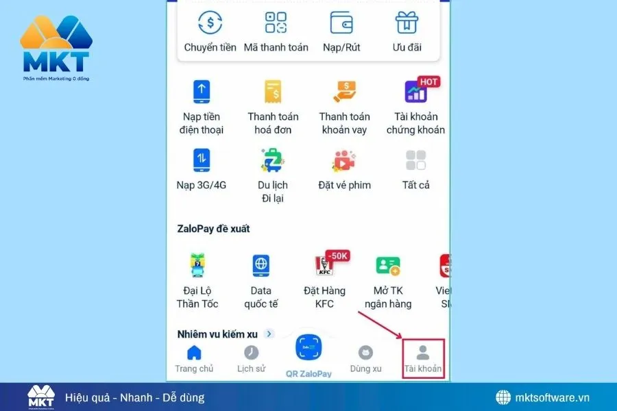 Nhắn tin trực tiếp trên ứng dụng ZaloPay
