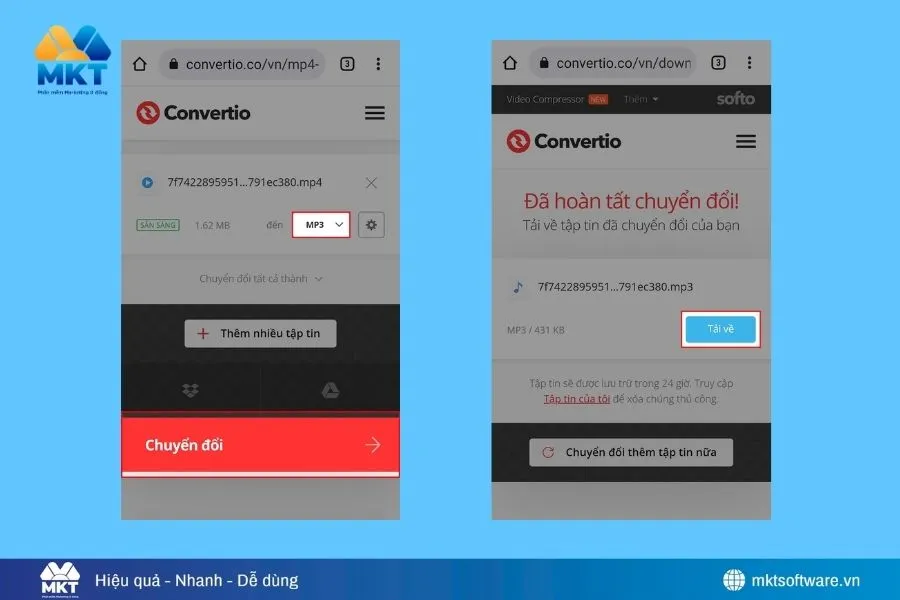 Tải nhạc TikTok MP3 bằng website Convertio