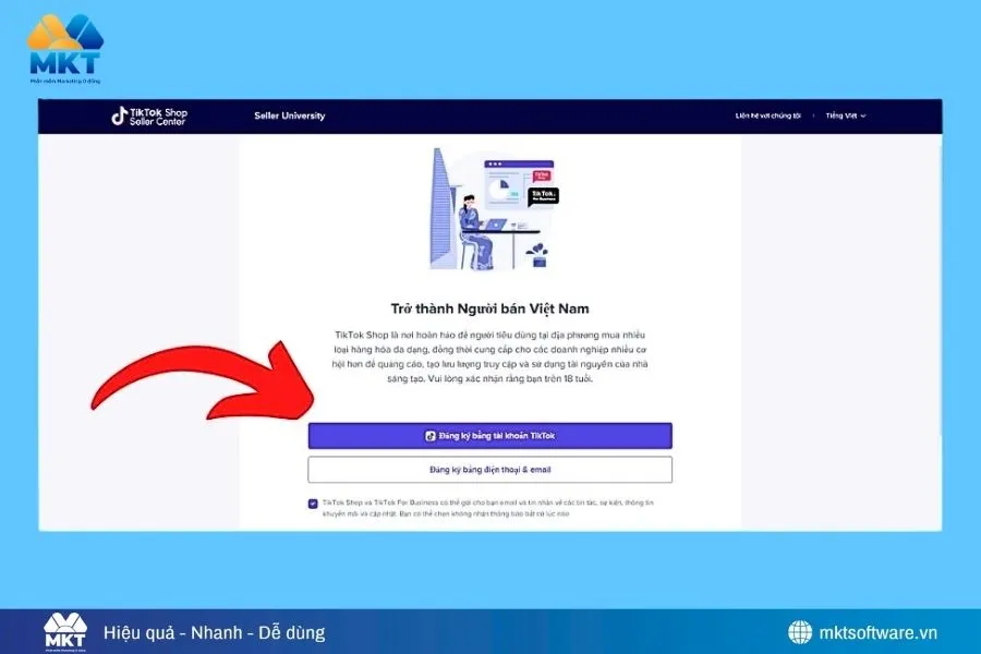 Các bước đăng ký tài khoản Tiktok Shop đơn giản