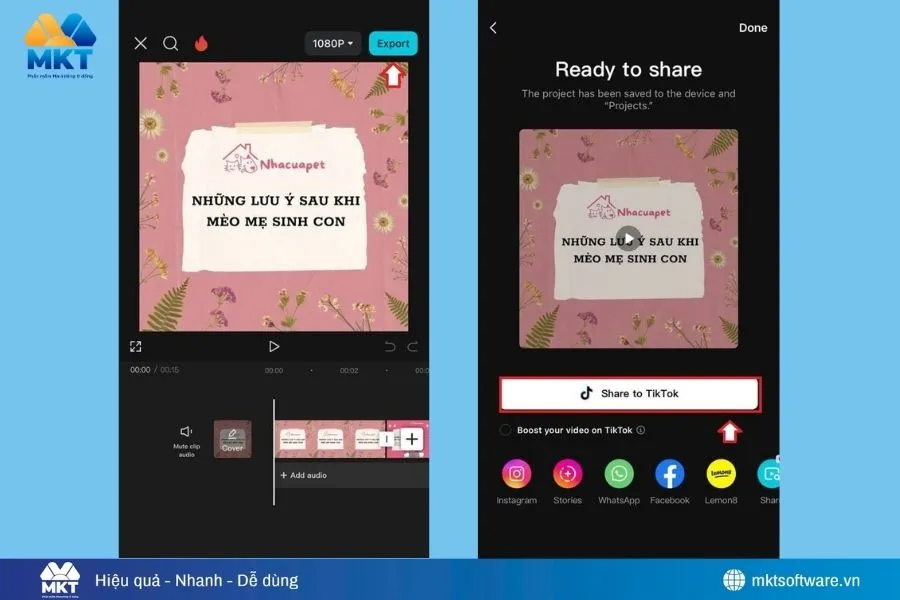 Xoá logo TikTok trên iPhone và Android bằng CapCut
