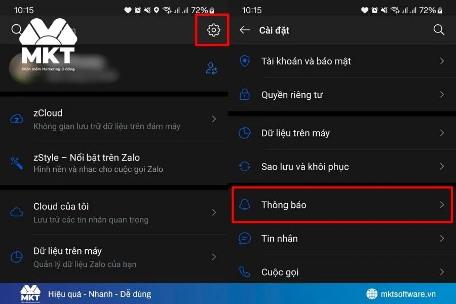 Kiểm tra và cấp lại quyền thông báo cho Zalo