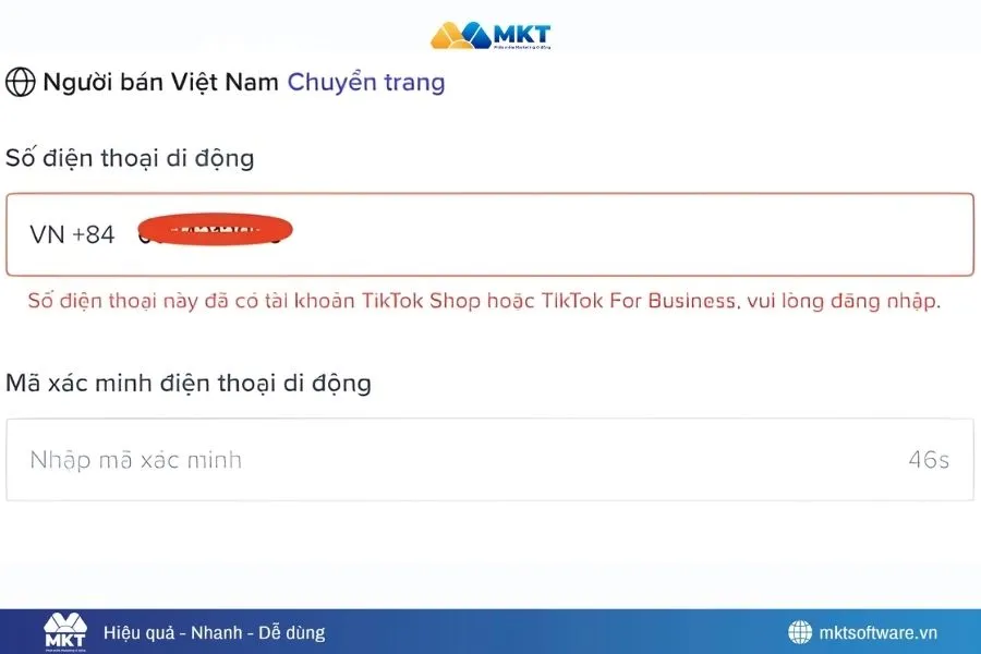 Minh họa về lỗi không xác minh được tài khoản