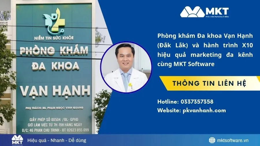 Phòng khám Đa khoa Vạn Hạnh (Đắk Lắk) và hành trình X10 hiệu quả marketing đa kênh cùng MKT Software