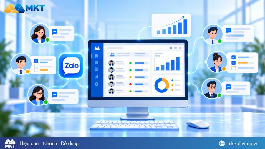 Phần mềm quản lý nhân viên trên Zalo giúp quản lý đội ngũ nhân sự tập trung