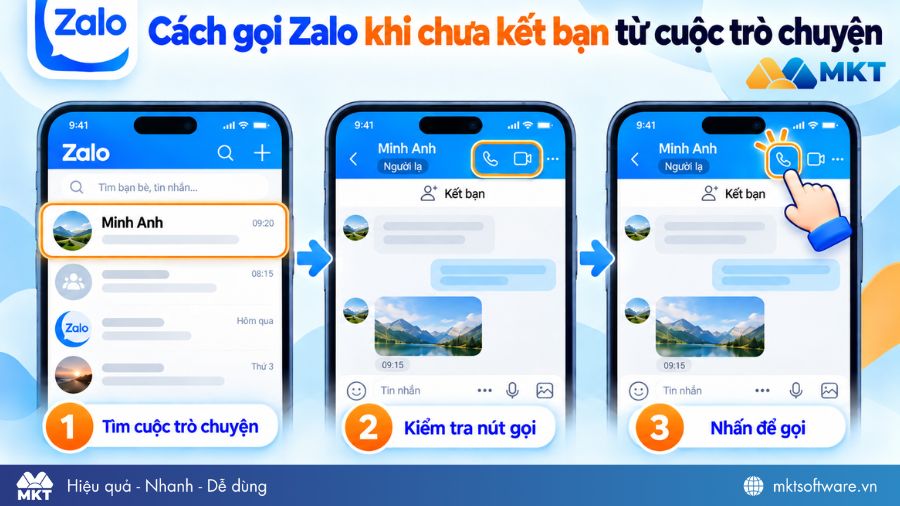 Gọi Zalo khi chưa kết bạn từ cuộc trò chuyện