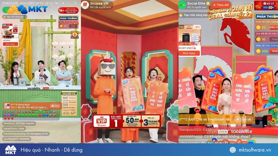 Booking KOL/KOC để tăng tương tác livestream Shopee