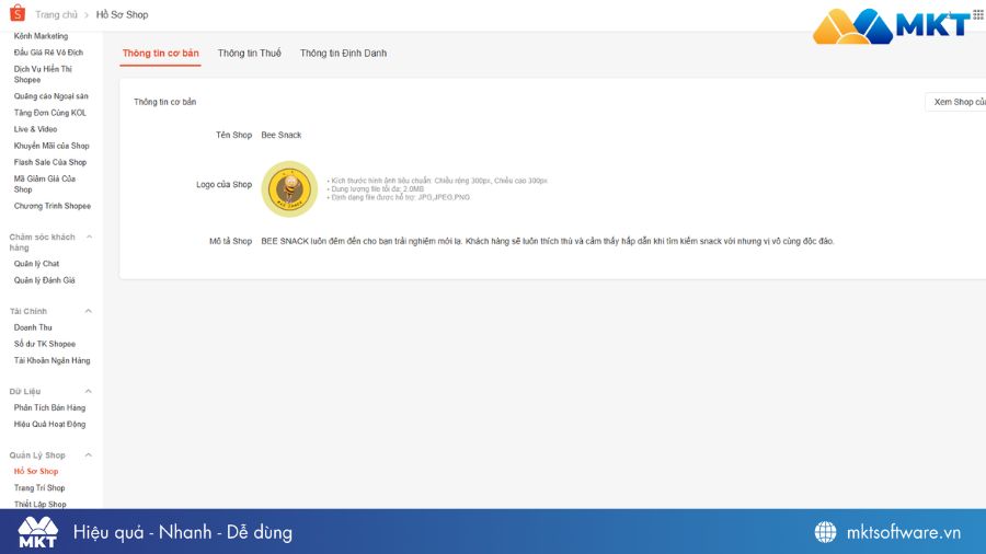 Thiết lập thông tin gian hàng để bắt đầu bán hàng trên Shopee