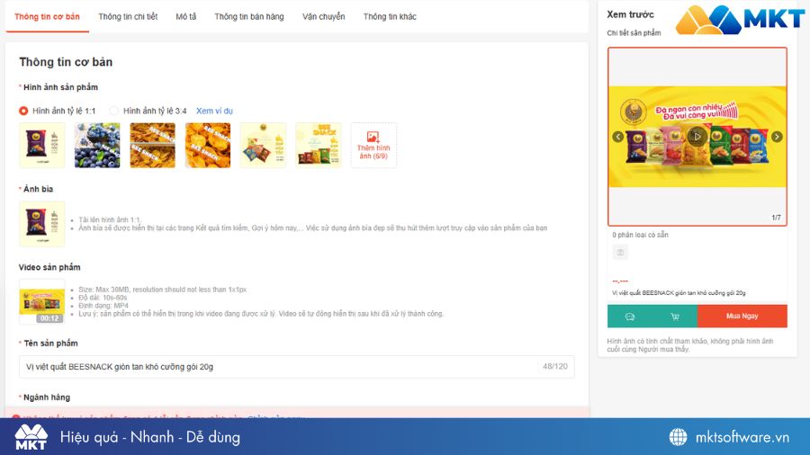 Thêm sản phẩm lên Shopee Kênh người bán