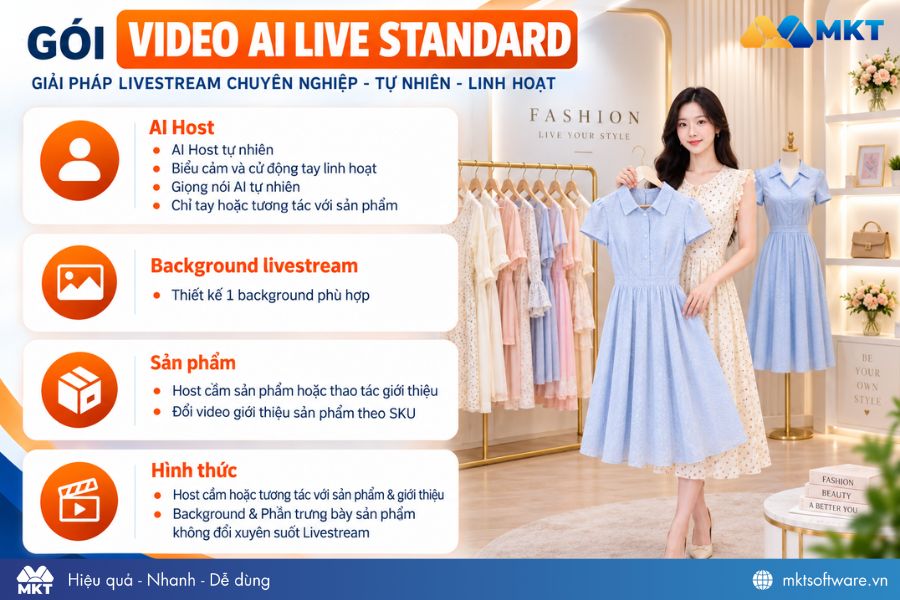 Video AI live Standard: AI Livestream nâng cấp