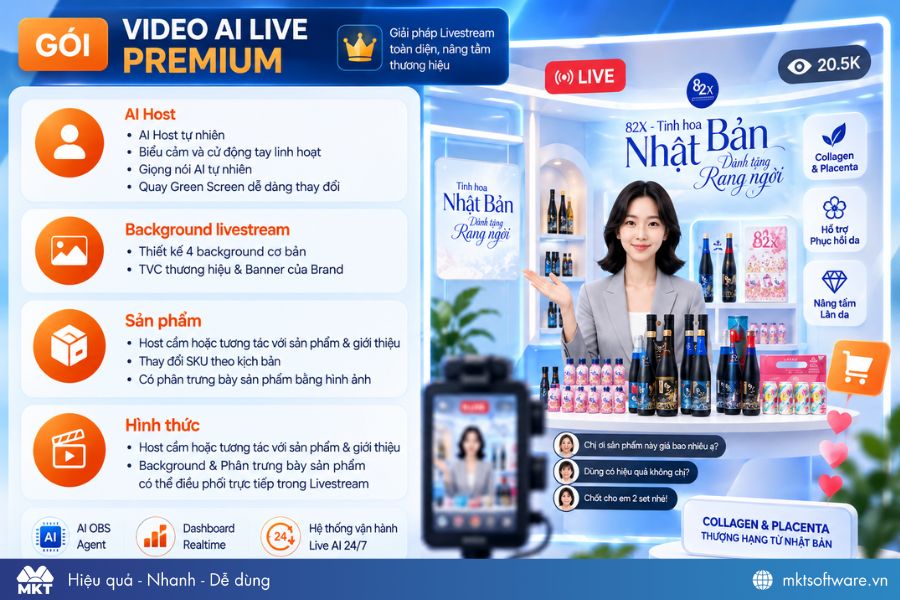 Gói AI live cao cấp là AI Livestream Premium