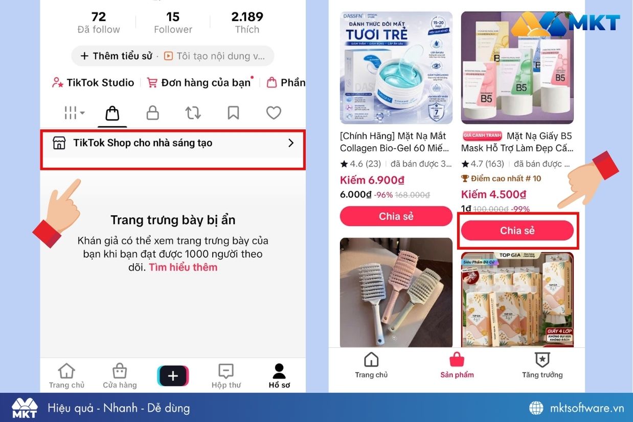 Chia sẻ liên kết sản phẩm TikTok Shop để nhận hoa hồng