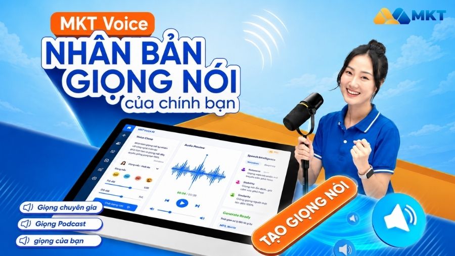 Nhân bản giọng nói bằng AI trên MKT Voice