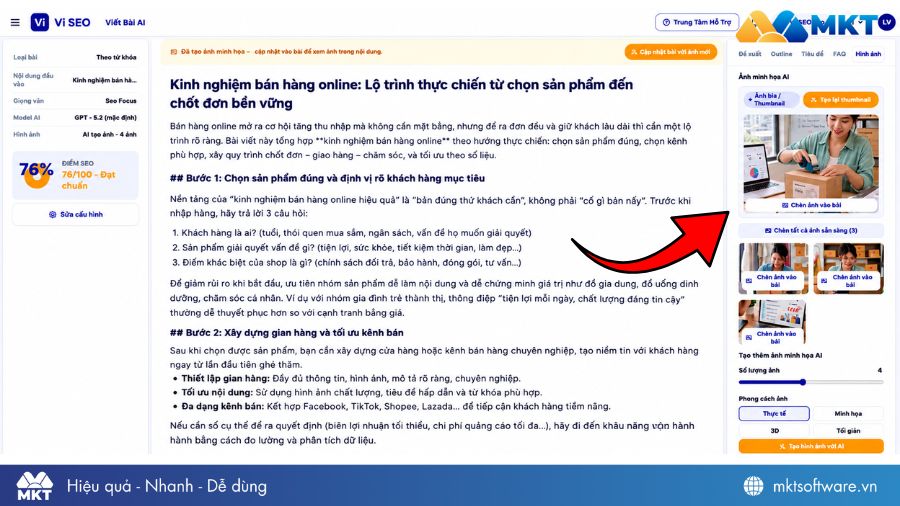 AI tự động tạo hình ảnh và chèn vào bài viết chuẩn SEO