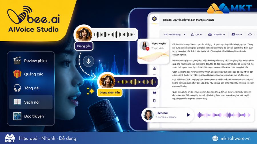 Vbee AIVoice - Công cụ Voice AI tiếng Việt đa dạng