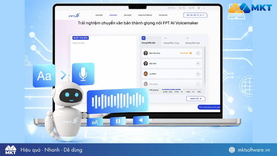 FPT.AI VoiceMaker - Tạo giọng nói AI tiếng Việt giọng Bắc, Trung, Nam