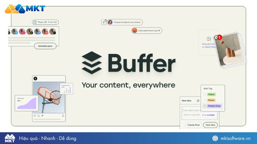 Buffer – Lên lịch nội dung mạng xã hội Buffer – Lên lịch nội dung mạng xã hội