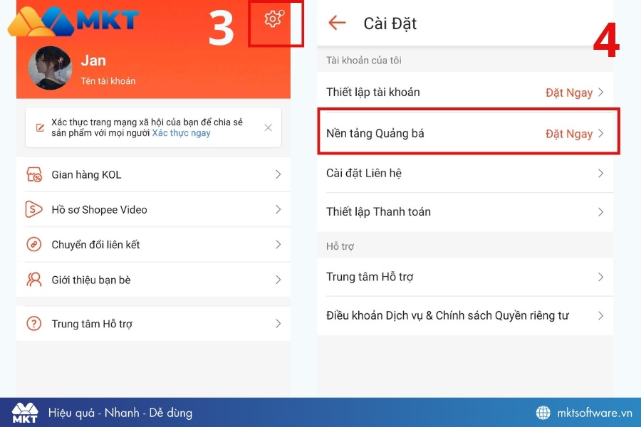 Chọn nền tảng quảng bá là Instagram