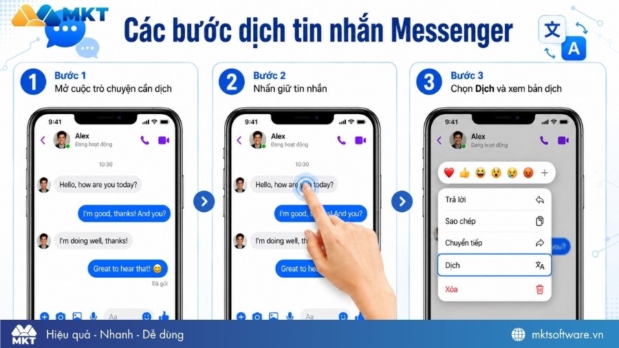 Dịch tin nhắn trực tiếp trên Messenger