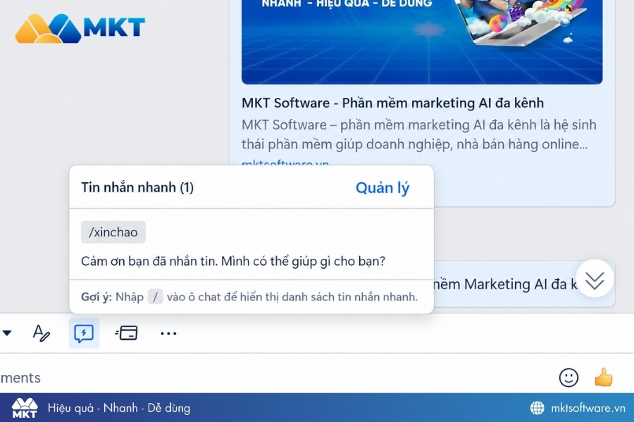 Cách tạo tin nhắn nhanh Zalo trên máy tính