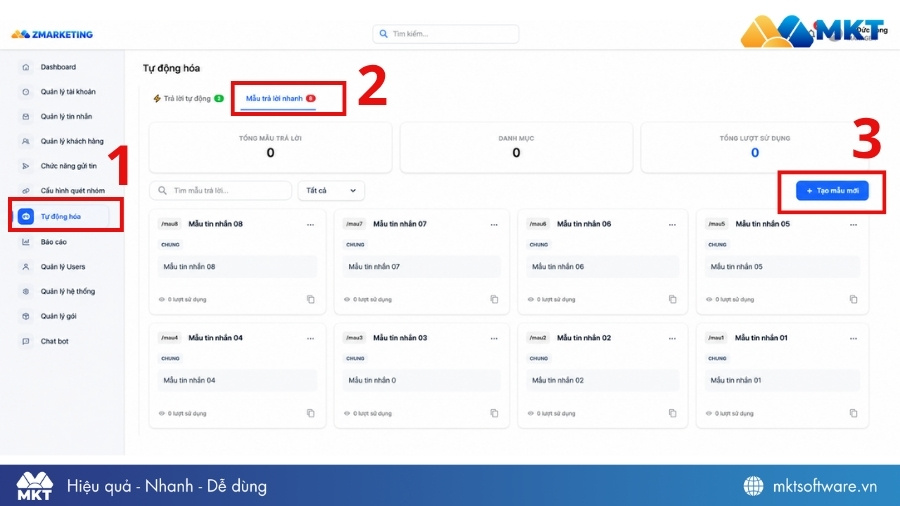 Cách tạo không giới hạn tin nhắn nhanh Zalo bằng ZMarketing