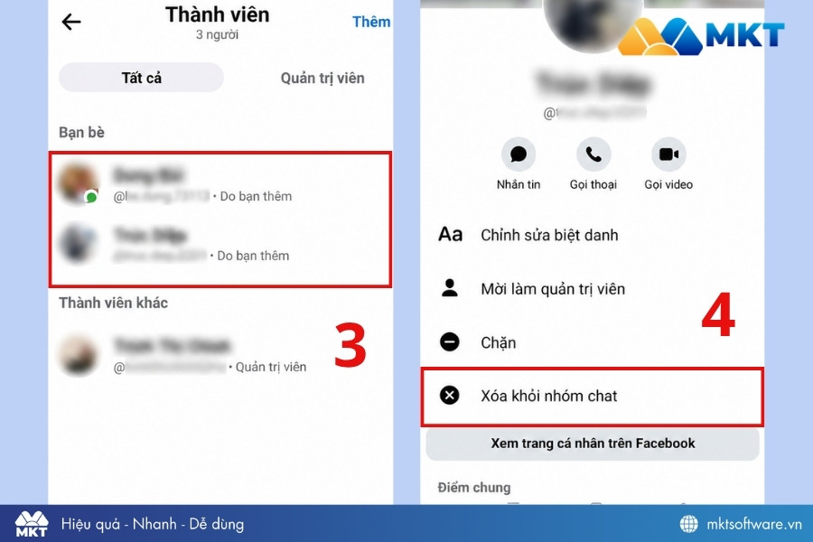 Xóa các thành viên trong nhóm Messenger