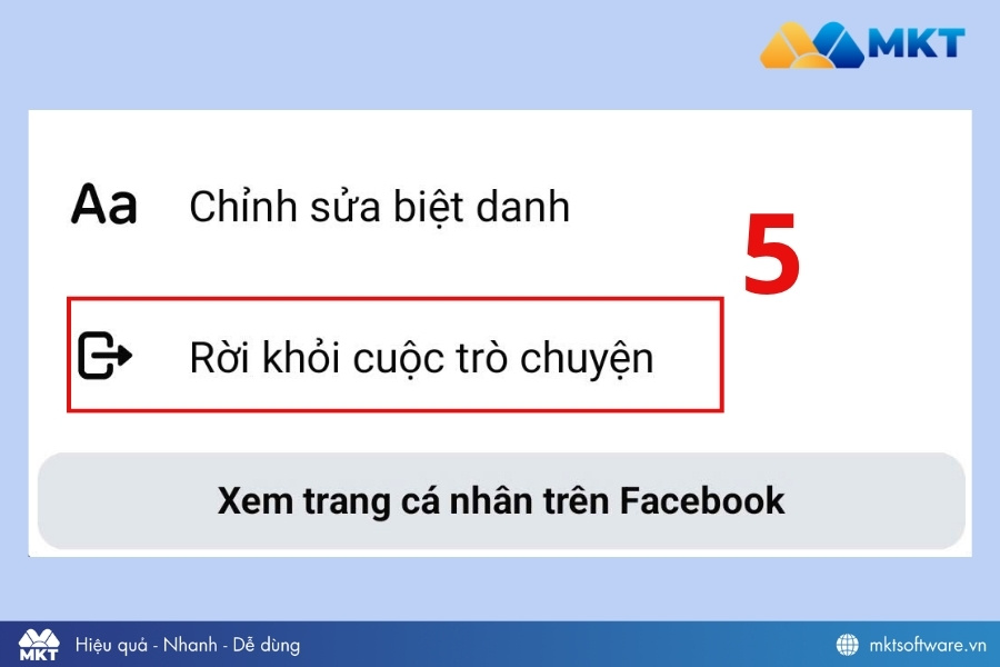 Rời khỏi cuộc trò chuyện để hoàn tất giải tán nhóm trên Messenger