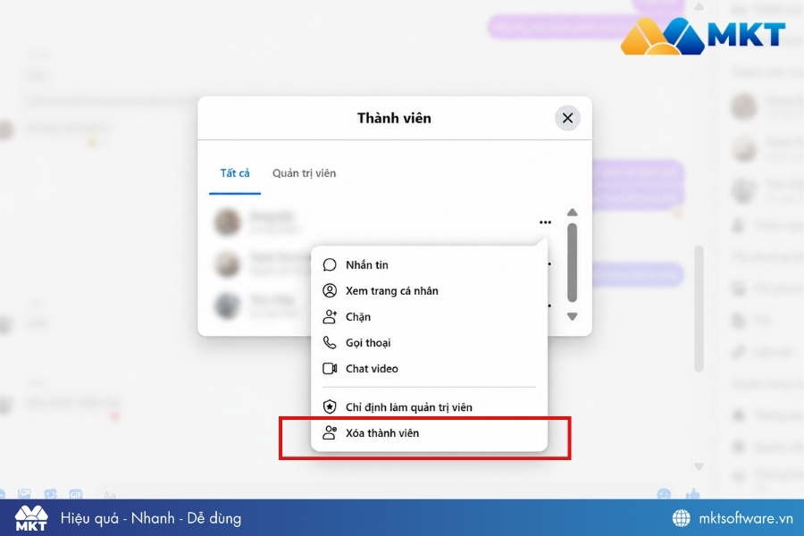 Xóa hết các thành viên và rời nhóm