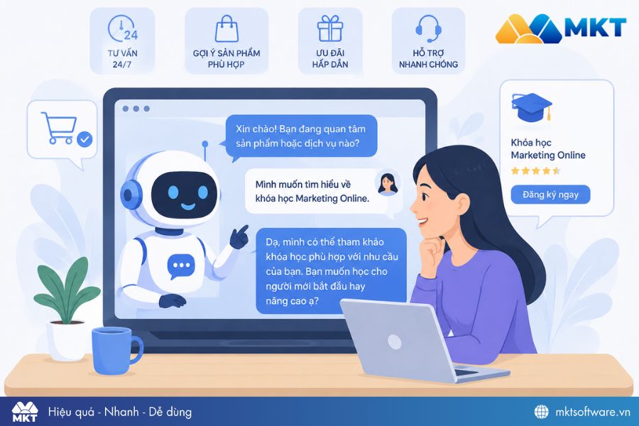 Chatbot Marketing là hình thức sử dụng Chatbot AI tự động chăm sóc khách hàng Chatbot Marketing là hình thức sử dụng Chatbot AI tự động chăm sóc khách hàng