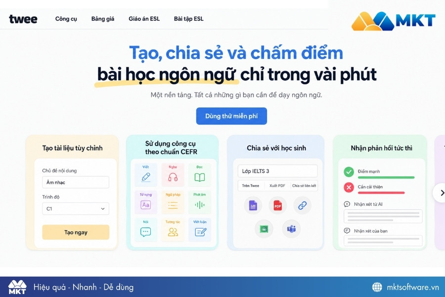 Twee AI - Công cụ AI cho giáo viên tiếng Anh