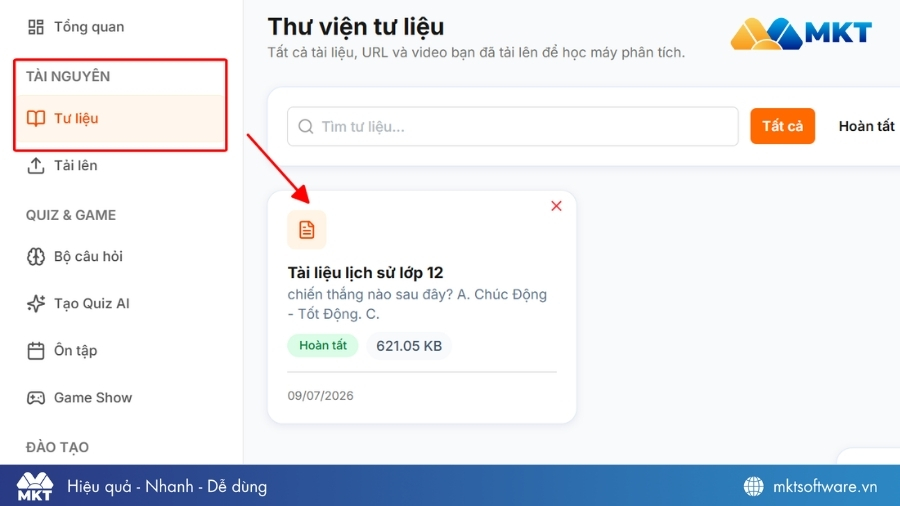 Chuẩn bị tài liệu và tải lên VI LEARN