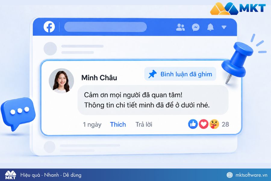 Ghim bình luận Facebook giúp bình luận hiển thị lên đầu các cmt