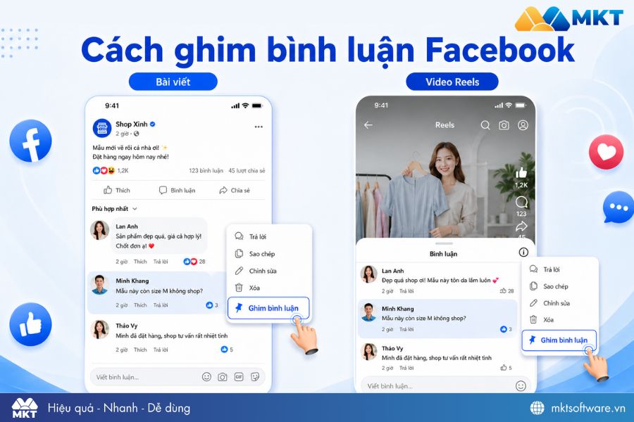 Cách ghim bình luận Facebook trên điện thoại