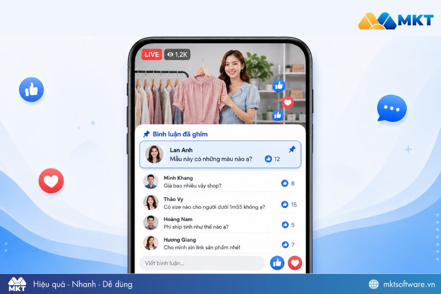 Ghim bình luận Facebook trong phiên live