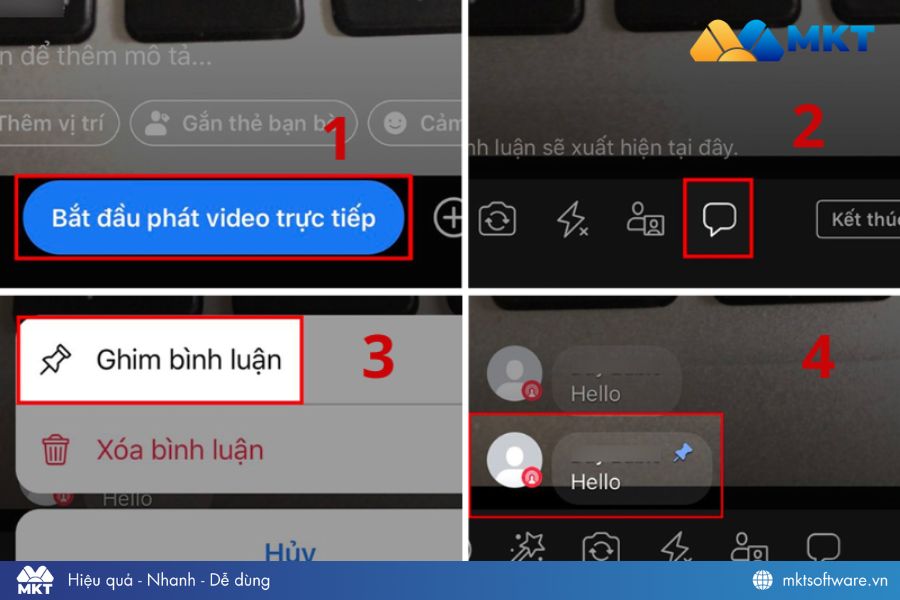 Cách ghim cmt trên Facebook bằng máy tính