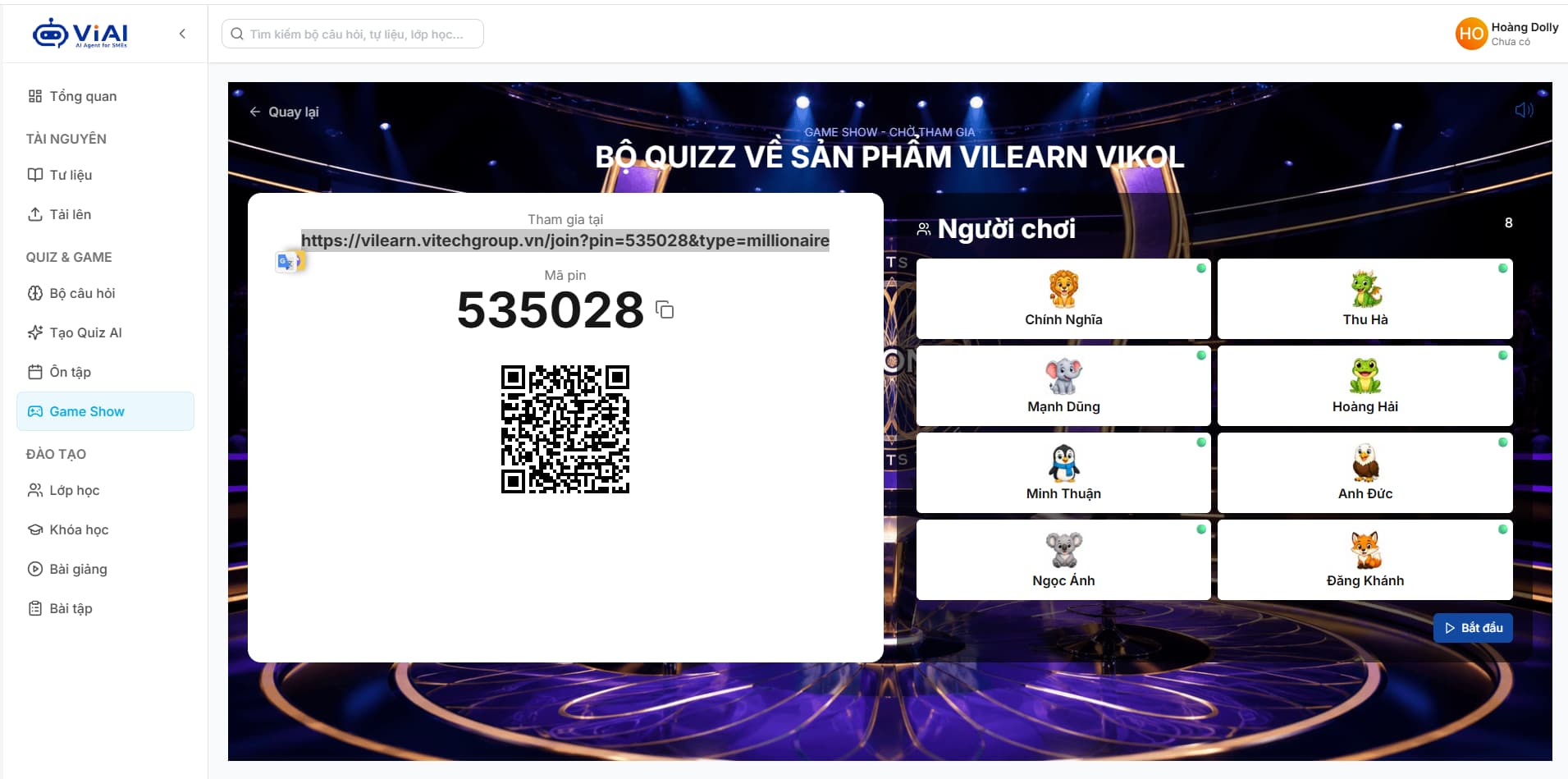 VI LEARN hỗ trợ tạo Qizz Game đa dạng cho học tập