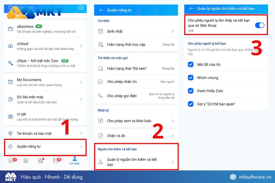 Cách chặn người lạ tìm kiếm Zalo