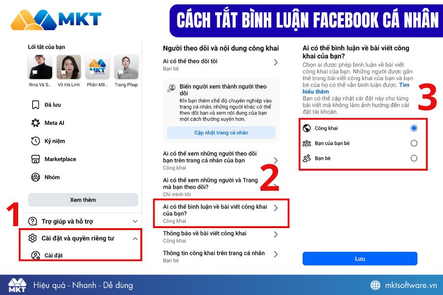 Hướng dẫn tắt bình luận Facebook cá nhân