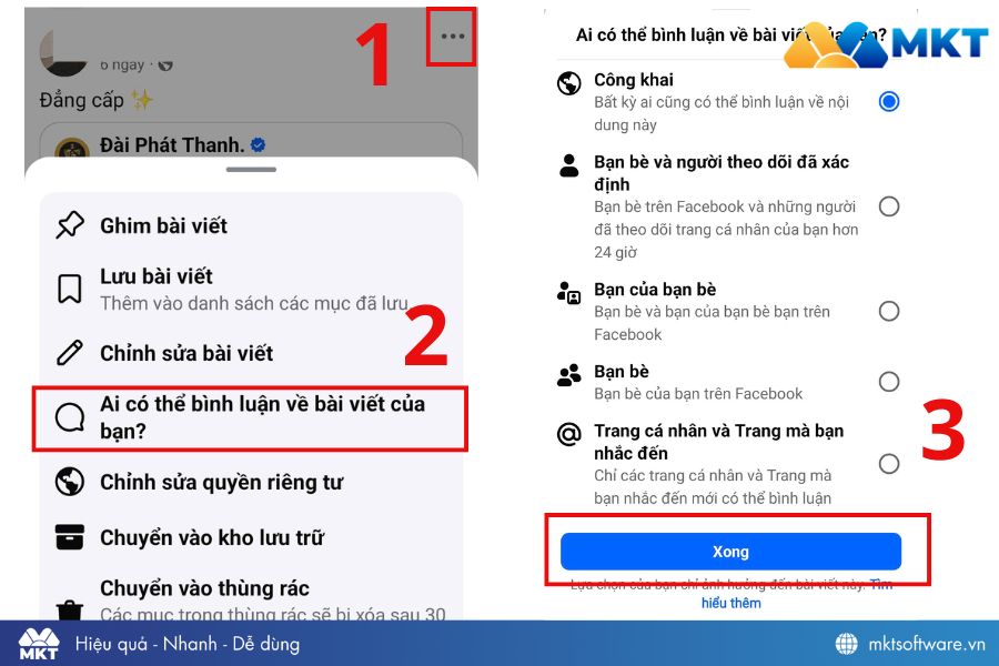 Tắt bình luận bài viết Facebook 