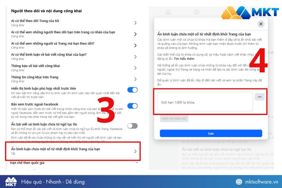 Ẩn bình luận chứa một số từ nhất định khỏi trang của bạn