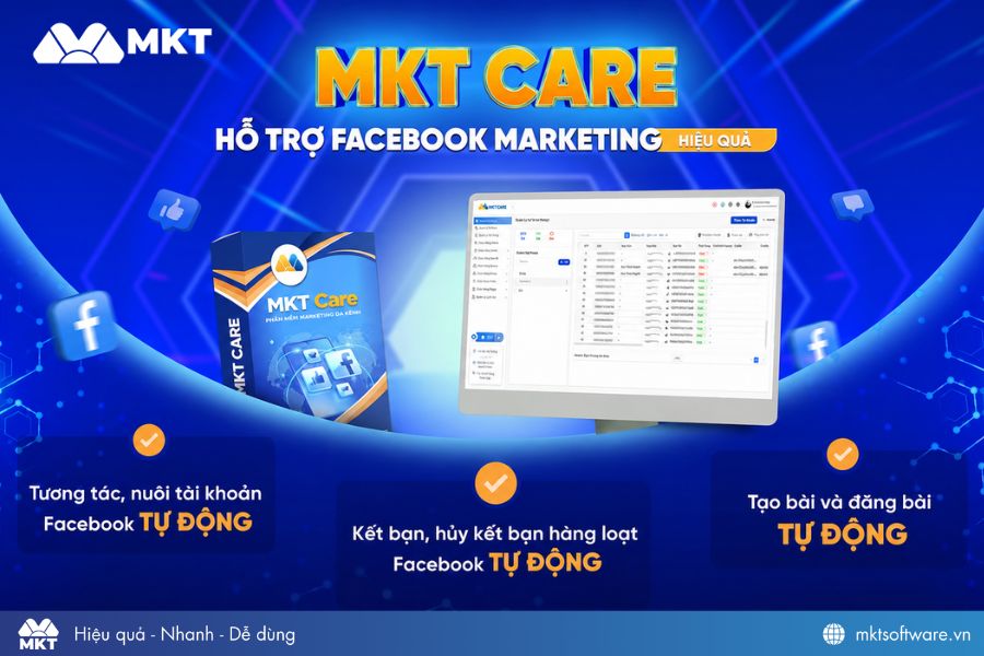 Tool hủy kết bạn Facebook tự động MKT Care