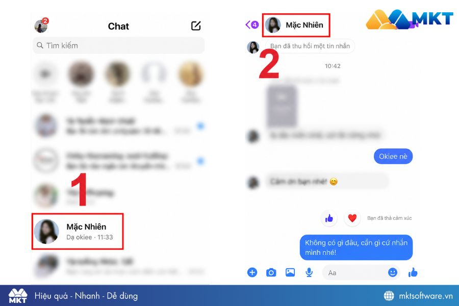 Vào Messenger và chọn đoạn hội thoại