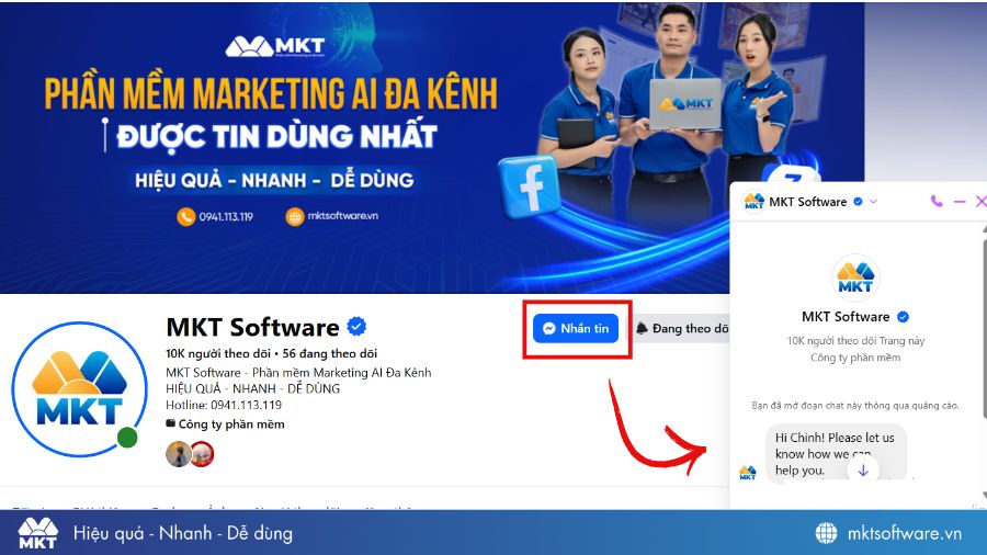 Cách gửi inbox Facebook cho fanpage