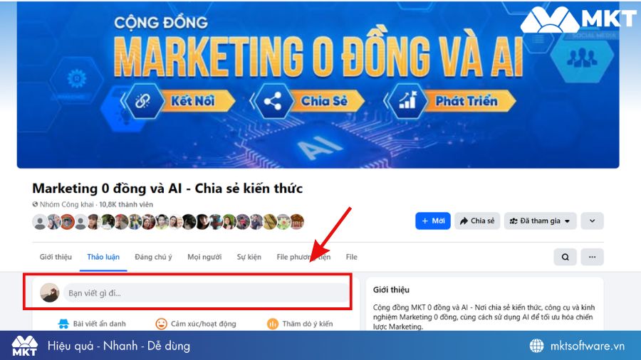 Truy cập 1 nhóm để đăng bài