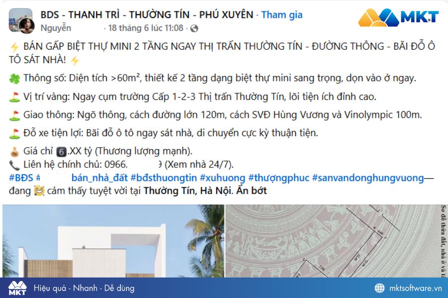 Mẫu content BĐS hay