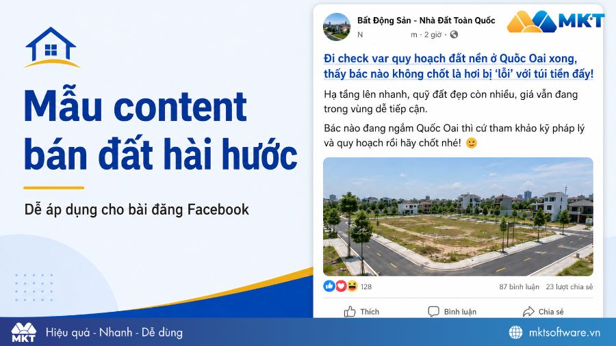 Content bán đất hài hước, tăng tương tác