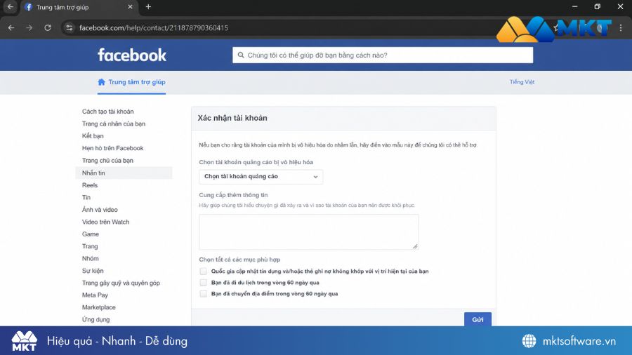 Biểu mẫu link 415 Facebook