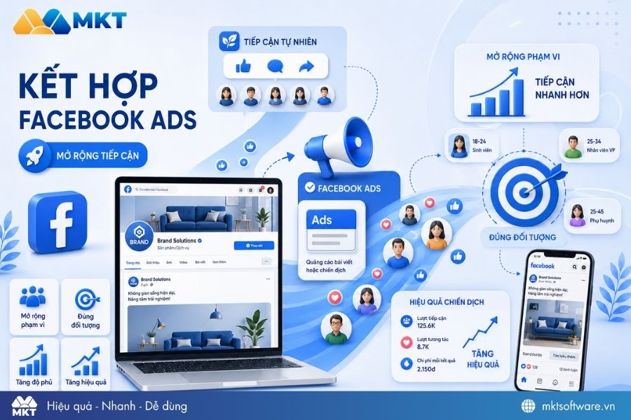 Kết hợp quảng cáo Facebook Ads