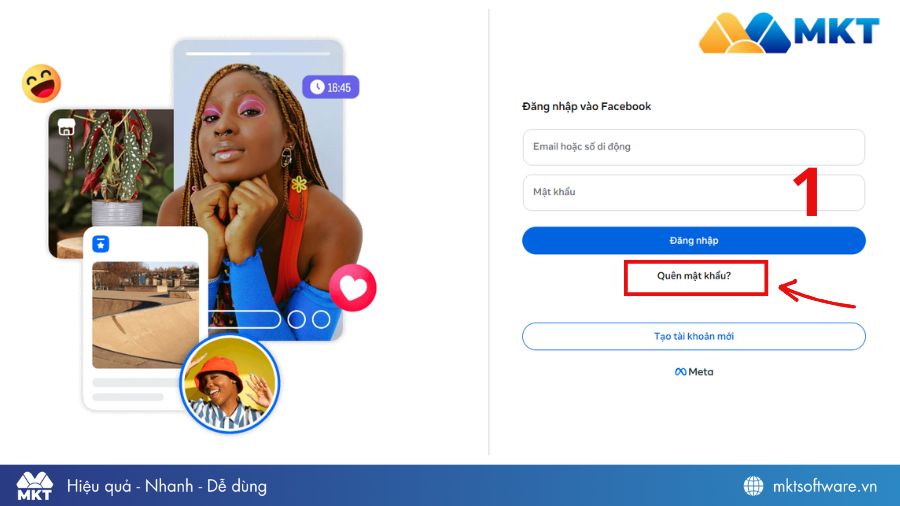 Chọn quên mật khẩu để tìm FB qua SĐT Chọn quên mật khẩu để tìm FB qua SĐT